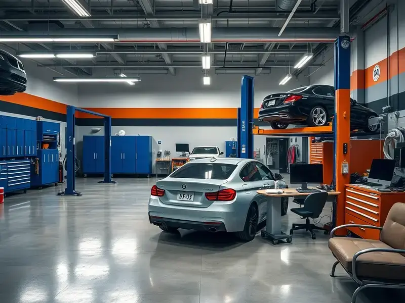 整備工場の内観